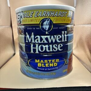 VINTAGE Maxwell House Dale Earnhardt Jr. 2003‎ Limited Edition Coffee Can NEW